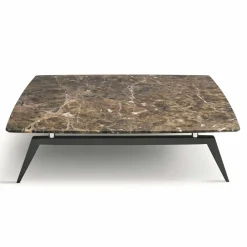 Viadurini Living Moderne Couchtische-Couchtisch mit Marmorplatte und Holzfuß Made in Italy - Raise