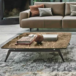 Viadurini Living Moderne Couchtische-Couchtisch mit Marmorplatte und Holzfuß Made in Italy - Raise