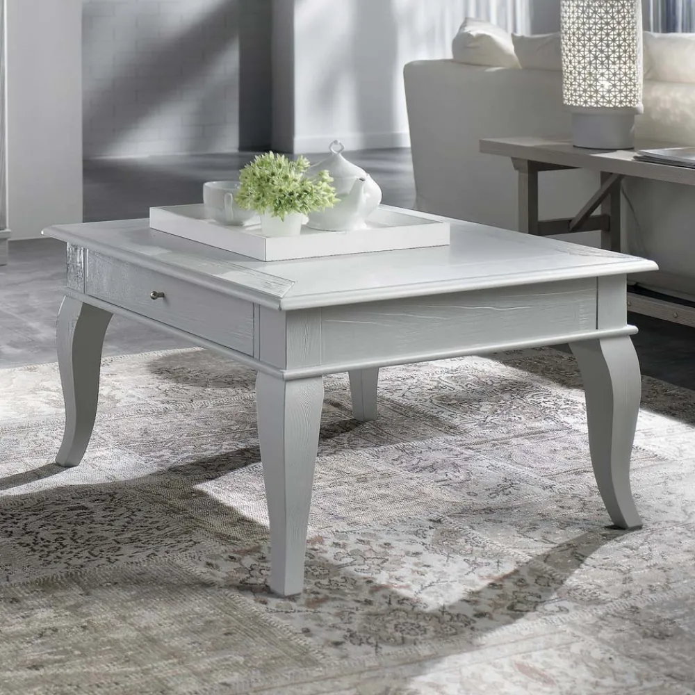 Viadurini Classic Klassische Couchtische-Couchtisch mit massiven Teilen aus Ayous und Linde, hergestellt in Italien – Ära