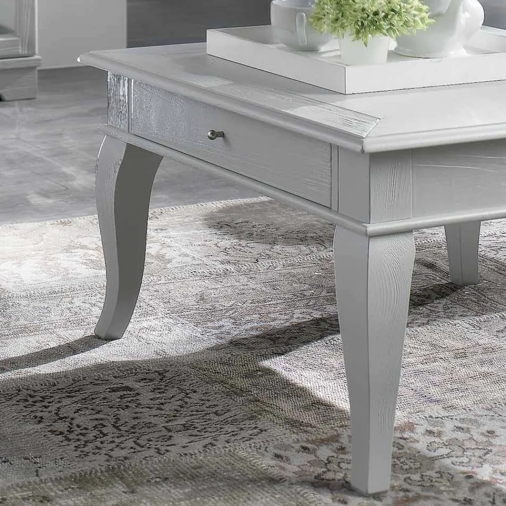 Viadurini Classic Klassische Couchtische-Couchtisch mit massiven Teilen aus Ayous und Linde, hergestellt in Italien – Ära