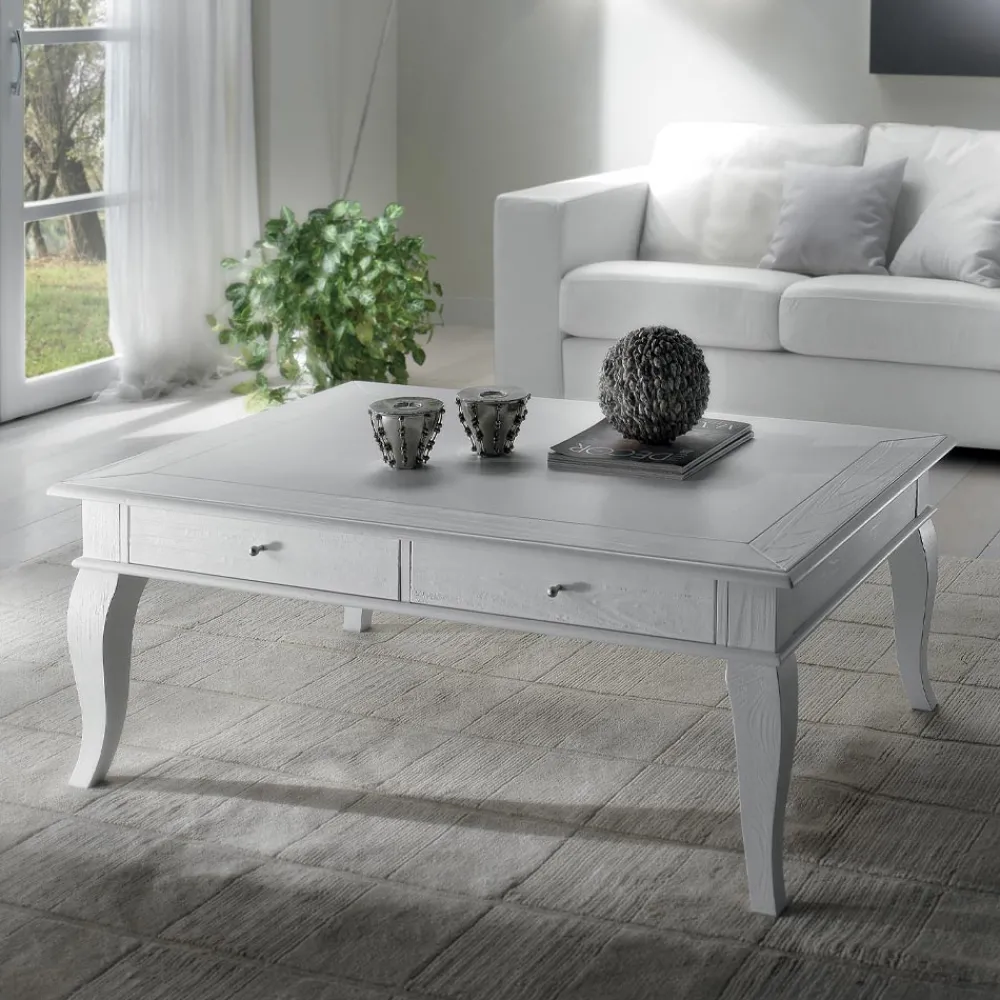 Viadurini Classic Klassische Couchtische-Couchtisch mit massiven Teilen aus Ayous und Linde, hergestellt in Italien – Ära