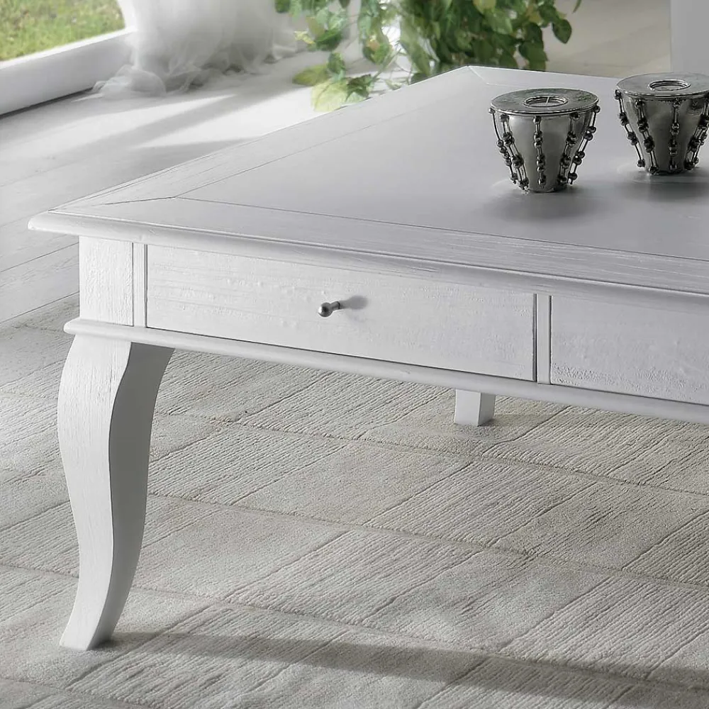 Viadurini Classic Klassische Couchtische-Couchtisch mit massiven Teilen aus Ayous und Linde, hergestellt in Italien – Ära