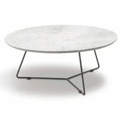Viadurini Living Moderne Couchtische-Couchtisch mit runder Marmorplatte und Metallbasis Made in Italy - Gin