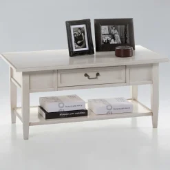 Viadurini Classic Klassische Couchtische-Couchtisch mit Schublade und Regal aus patiniertem Holz, hergestellt in Italien – Tuoni