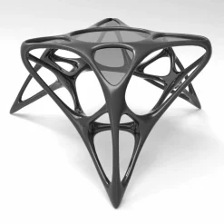 Viadurini Design Moderne Couchtische-Couchtisch modern aus Glas und Solid Surface® Lunar Table#2