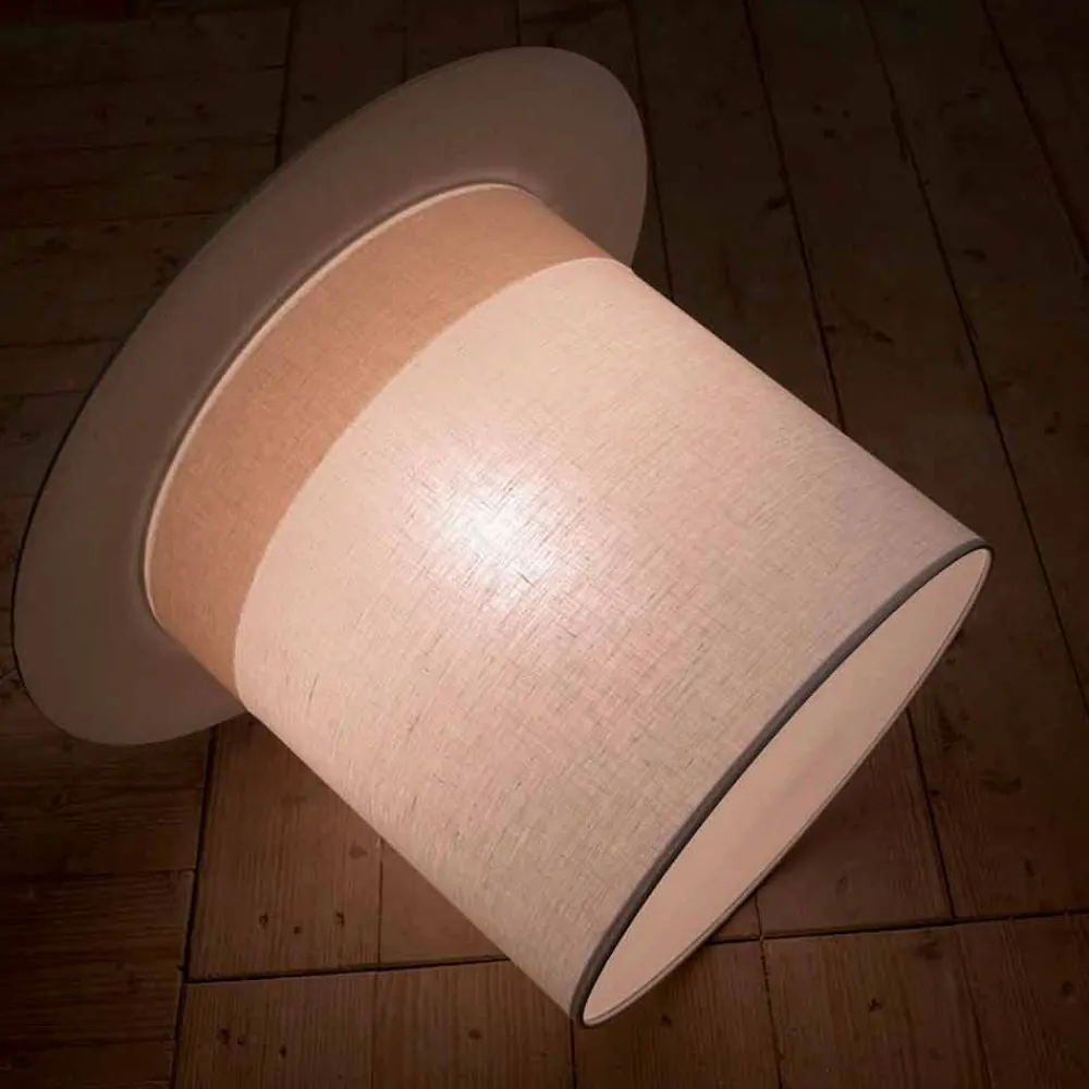 Viadurini Lighting Designer Pendelleuchten-Cylinder Design White Leinen Hängelampe, Made in Italy - Magic