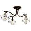 Ferroluce Vintage Deckenleuchten-Deckenlampe mit 3 oder 4 Lichtern aus handverzierter handwerklicher Keramik - Rom