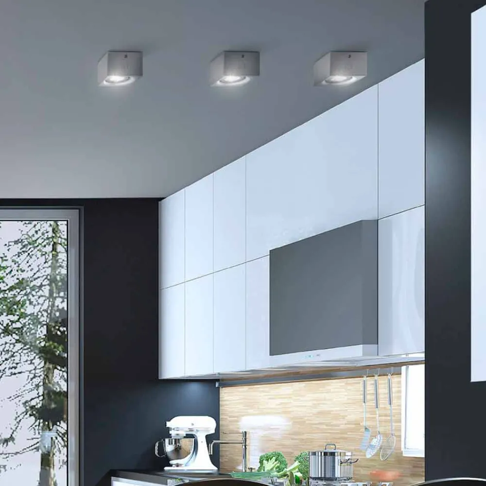 Aldo Bernardi Moderne Deckenleuchten-Deckenlampe viereckig Beton oder Gips in modernem Design Nadir