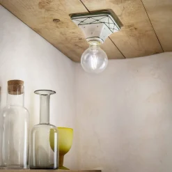 Ferroluce Shabby Chic Deckenleuchten-Deckenleuchte aus Keramik im rustikalen Stil