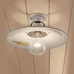 Ferroluce Shabby Chic Deckenleuchten-Deckenleuchte aus Keramik rund von