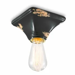 Ferroluce Vintage Deckenleuchten-Deckenleuchte aus Keramik im Vintage Stil viereckig Ashley Feroluce