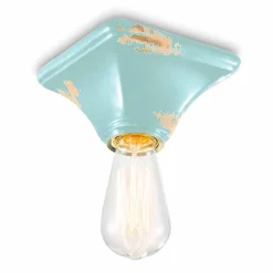 Ferroluce Vintage Deckenleuchten-Deckenleuchte aus Keramik im Vintage Stil viereckig Ashley Feroluce