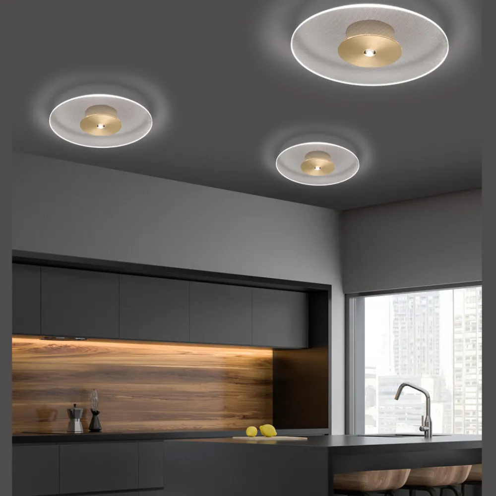 Viadurini Lighting Moderne Deckenleuchten-Deckenleuchte aus Metall mit mikrogepunktetem Plexiglasdiffusor - Nora