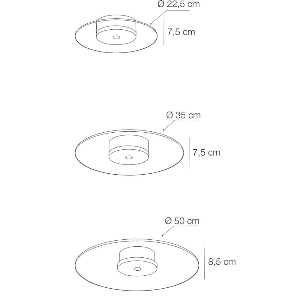 Viadurini Lighting Moderne Deckenleuchten-Deckenleuchte aus Metall mit mikrogepunktetem Plexiglasdiffusor - Nora