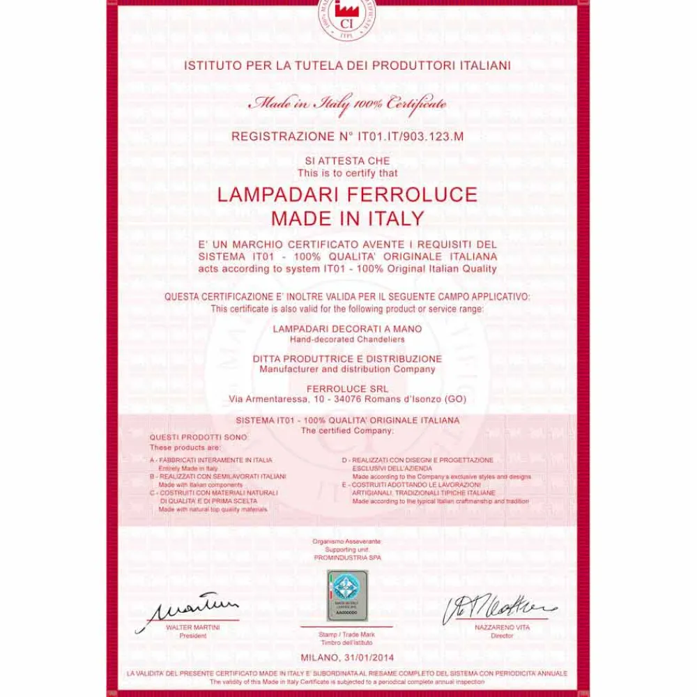 Ferroluce Vintage Wandleuchten-Deckenleuchte im Retro Design Vintage