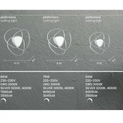 Viadurini Lighting Moderne Deckenleuchten-Deckenleuchte LED-Wandleuchte aus Metall mit Gold- oder Silberfinish - Rosella