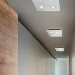 Viadurini Lighting Moderne Deckenleuchten-Deckenleuchte mit flacher Glasplatte mit Absenkung Made in Italy - Kora