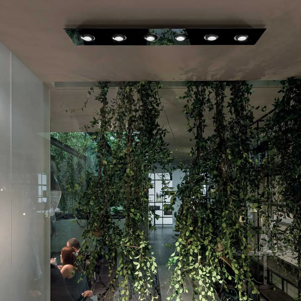 Viadurini Lighting Moderne Deckenleuchten-Deckenleuchte mit flacher Glasplatte mit Absenkungen - Kora