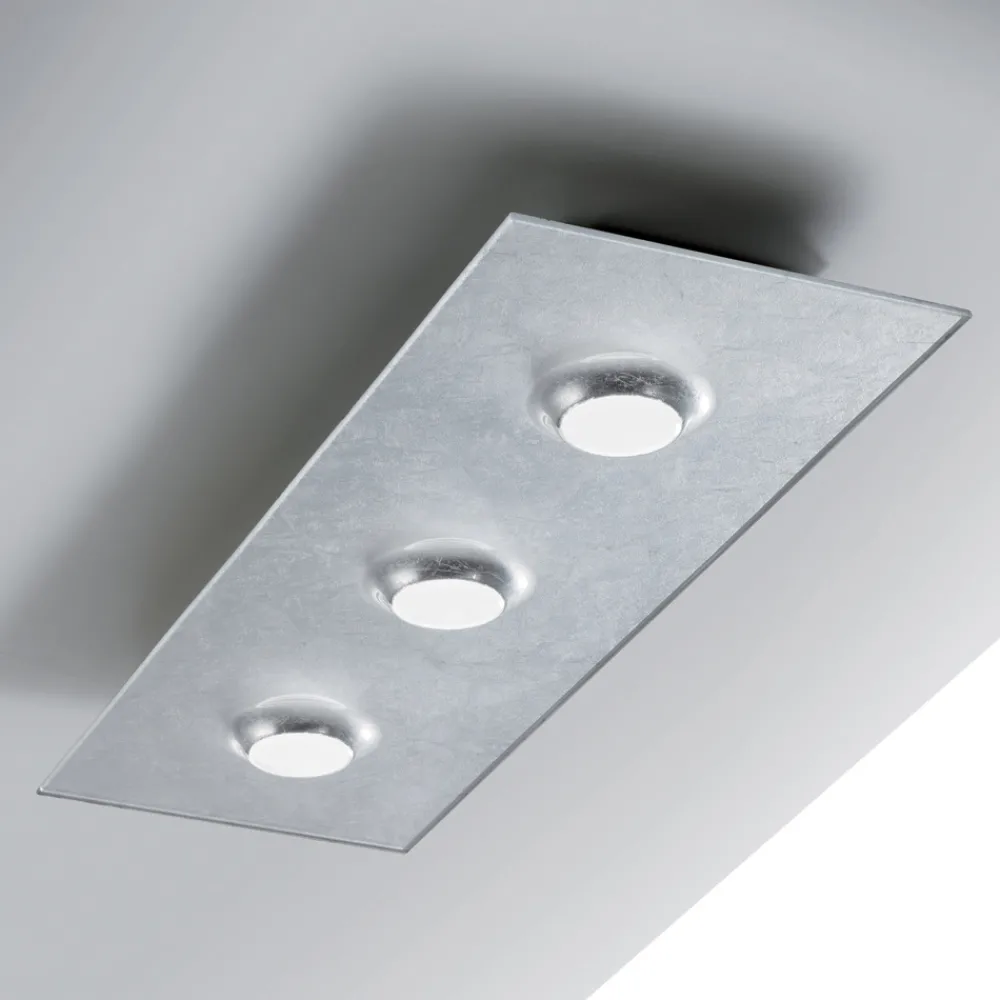 Viadurini Lighting Moderne Deckenleuchten-Deckenleuchte mit flacher Glasplatte mit Absenkungen - Kora