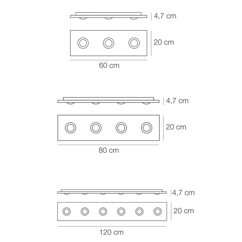 Viadurini Lighting Moderne Deckenleuchten-Deckenleuchte mit flacher Glasplatte mit Absenkungen - Kora