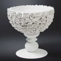 Viadurini Living Deko Vasen-Dekorative Innenvase aus weißer Keramik mit Dekoration Made in Italy - Camogli