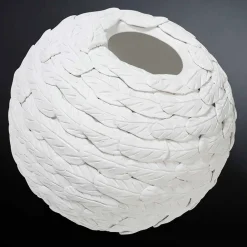 Viadurini Living Deko Vasen-Dekorative Kugelvase aus dekorierter weißer Keramik Made in Italy - Herculaneum