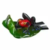 Viadurini Living Deko Artikel Und Wohnaccessoires-Dekorative Statue in Form eines Frosches auf einem Blatt aus Glas Made in Italy - Leaf