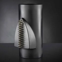 Viadurini Living Deko Vasen-Dekorative Vase aus mattschwarzer Keramik, handgefertigt in Italien - Medina