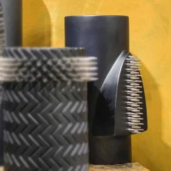 Viadurini Living Deko Vasen-Dekorative Vase aus mattschwarzer Keramik, handgefertigt in Italien - Medina