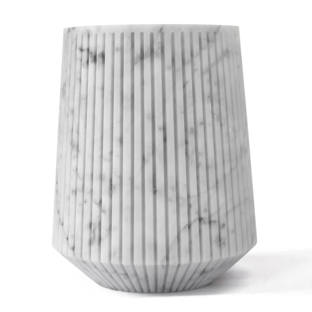Viadurini Decor Deko Vasen-Dekorative Vase aus weißem Carrara-Marmor oder Portoro-Design mit Streifen - Kairo