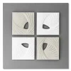 Viadurini Decor Abstrakte Bilder-Dekorative Wandinstallation in modernem Design in Weiß und Grau - Bossy