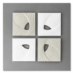 Viadurini Decor Abstrakte Bilder-Dekorative Wandinstallation in modernem Design in Weiß und Grau - Bossy