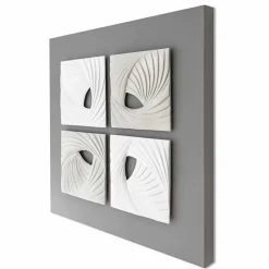 Viadurini Decor Abstrakte Bilder-Dekorative Wandinstallation in modernem Design in Weiß und Grau - Bossy