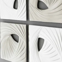 Viadurini Decor Abstrakte Bilder-Dekorative Wandinstallation in modernem Design in Weiß und Grau - Bossy