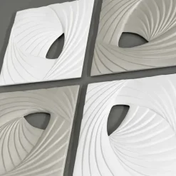 Viadurini Decor Abstrakte Bilder-Dekorative Wandinstallation in modernem Design in Weiß und Grau - Bossy
