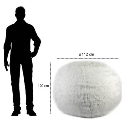 Viadurini Living Sitzsäcke|Sitzsäcke-Dekorativer Hocker für das Wohnzimmer aus weißem Stoff mit Doppelnähten - Seven