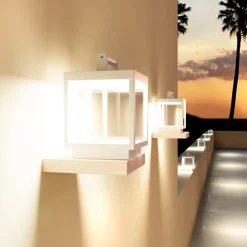 Viadurini Lighting Gartenlampion-Dekorativer LED-Außenstrahler aus weißem Aluminium oder Corten - Bettina