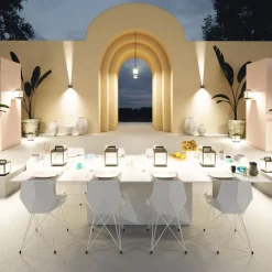 Viadurini Lighting Gartenlampion-Dekorativer LED-Außenstrahler aus weißem Aluminium oder Corten - Bettina