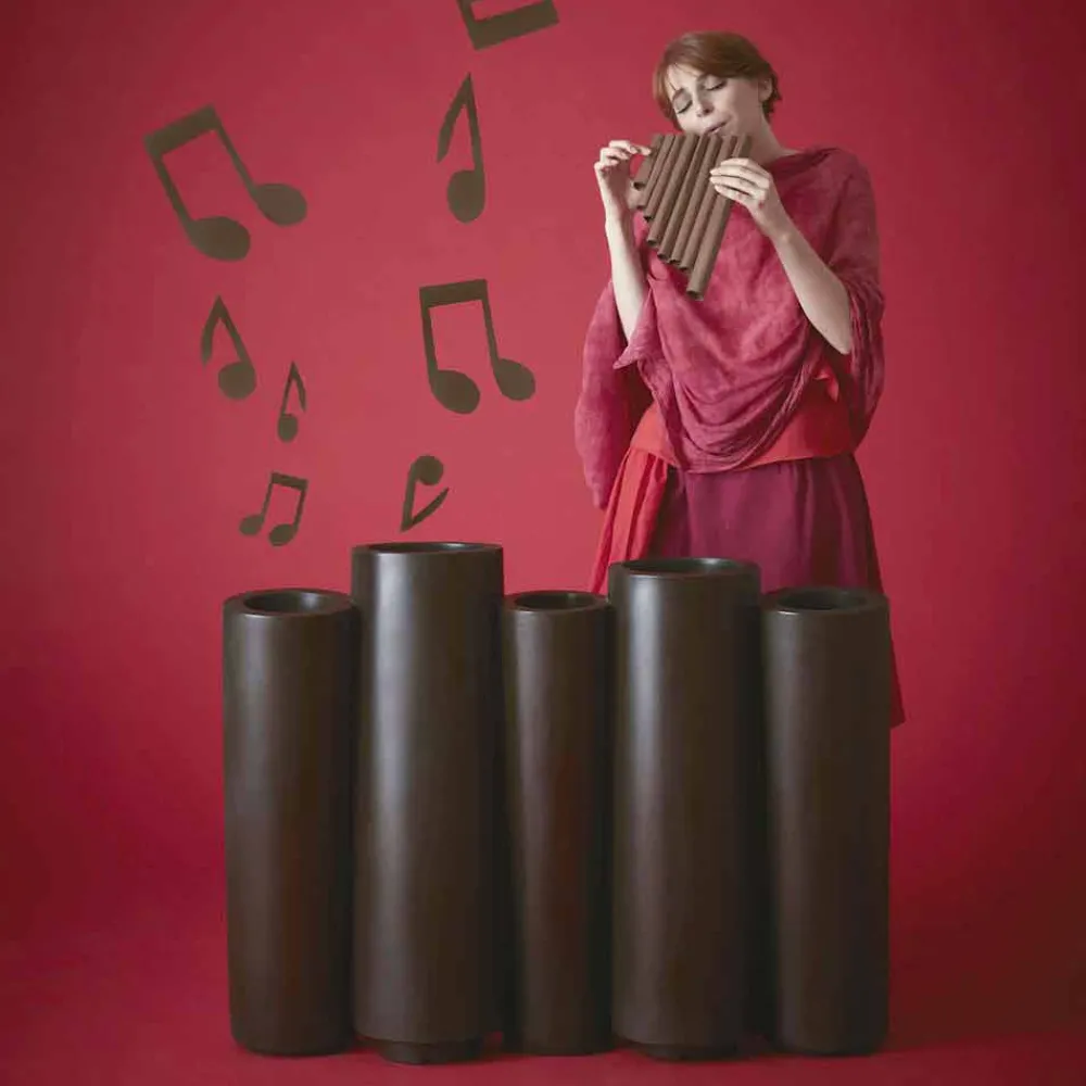 SLIDE Gartenideen-Dekorativer Vase für modernes Design im Freien Bambus hergestellt in Italien