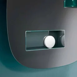 Viadurini Decor Wandspiegel-Dekorativer Wandspiegel in Rauchoptik mit schwarzem Designfach - Matrix