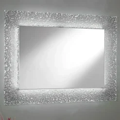 Viadurini Bathroom Wandspiegel-Dekorativer Wandspiegel mit Glasrahmen und luxuriösem LED-Licht - Attimo