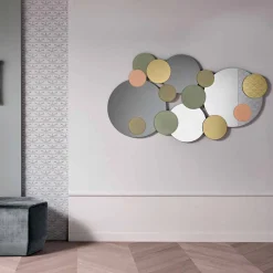 Viadurini Decor Wandspiegel-Dekorativer Wandspiegel mit farbigen Kreisen Made in Italy Qualität - Babol