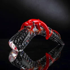 Viadurini Living Deko Artikel Und Wohnaccessoires-Dekoratives Glasornament in Form eines Geckos auf einem Horn Made in Italy - Corino
