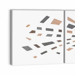 Viadurini Time Design Abstrakte Bilder-Dekoratives Wandpaneel aus Canvas 135x45 Made in Italy Modernes Design - Beatris