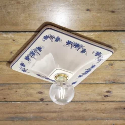 Ferroluce Shabby Chic Deckenleuchten-Dekorierte Deckenleuchte aus Keramik Trieste