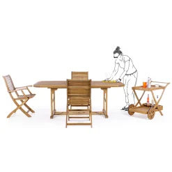 Viadurini in the Garden Küchenzubehör-Design Acacia Wood Servierwagen - Roxen