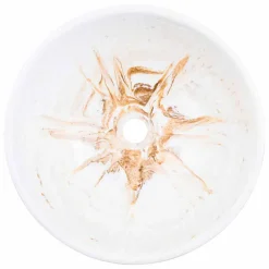 Viadurini Bathroom Harzwaschbecken-Design Aufsatzwaschbecken aus goldenem Harz - Dogliola