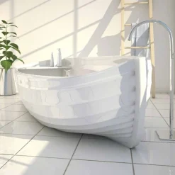 Viadurini Design Freistehende Badewannen-Design Badewanne Made in Italy in Schiffsform Ocean