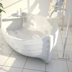 Viadurini Design Freistehende Badewannen-Design Badewanne Made in Italy in Schiffsform Ocean