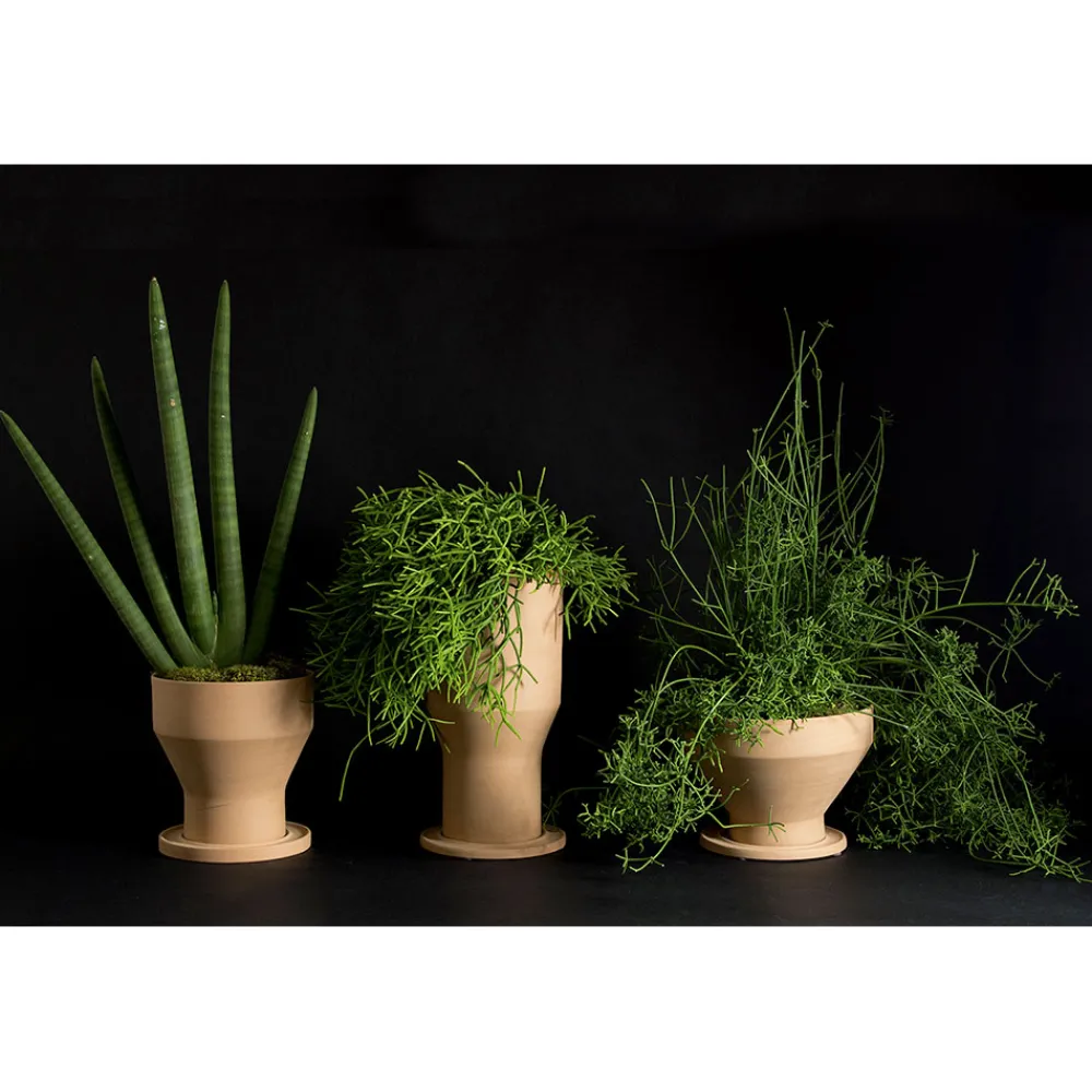 Viadurini in the Garden Deko Vasen-Design Blumenvase aus Terrakotta mit Untertasse Made in Italy - Ettie